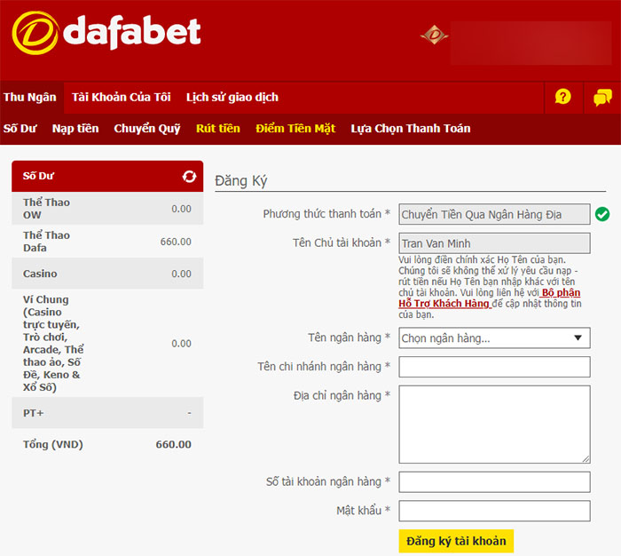 Cách rút tiền từ tài khoản Dafabet - Dafabet - ro77.pw